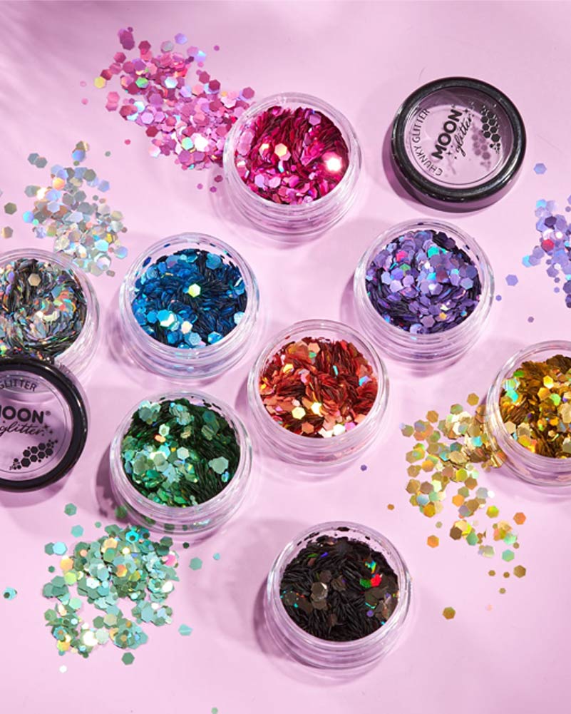 Moon Glitter Rose Gold Holographic Chunky Body Glitter 3g