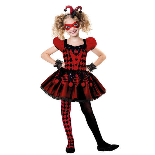 Harlequin Cutie Girls Halloween Costume 6-8 Years