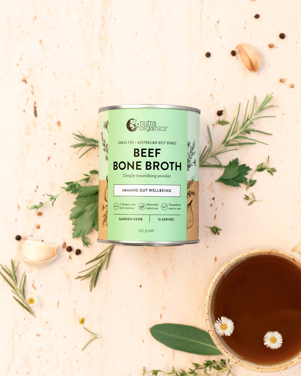 Beef Bone Broth Garden Herb