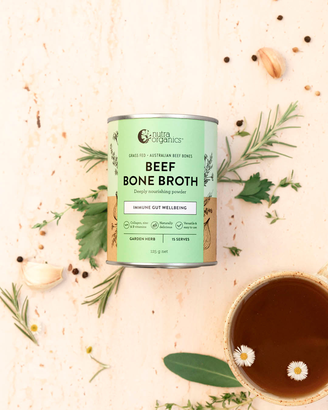 Beef Bone Broth Garden Herb