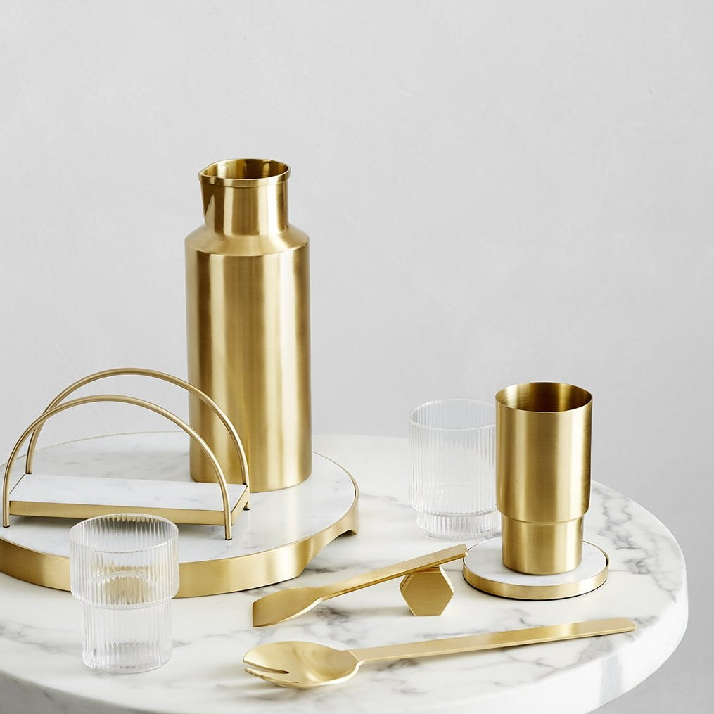 GEO NAPKIN HOLDER | Brass & Carrara