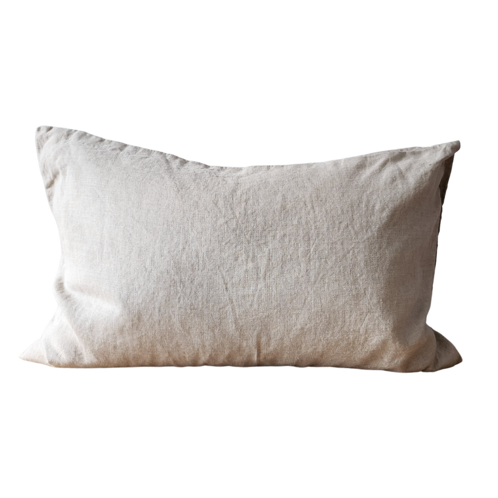 STONEWASHED LINEN RECTANGLE CUSHION COVER | 35*55 | Stone