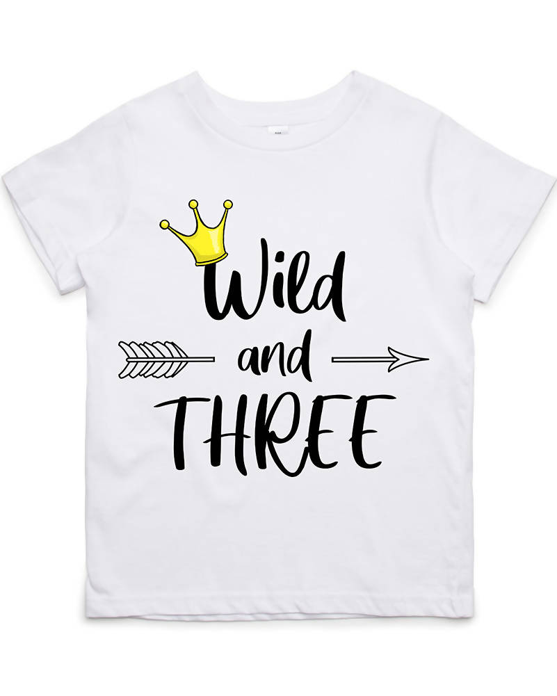 Wild and Three Personalised Kids Shirt