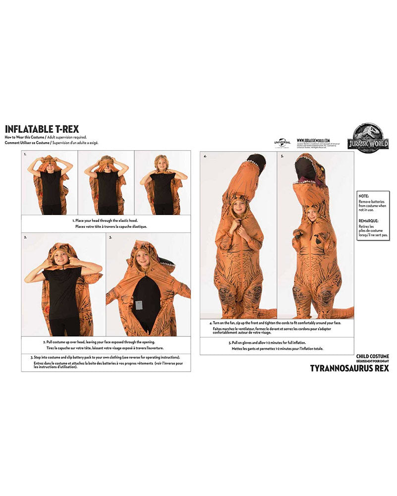 Jurassic World 2 T Rex Inflatable Kids Costume