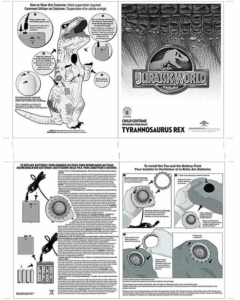 Jurassic World 2 T Rex Inflatable Kids Costume