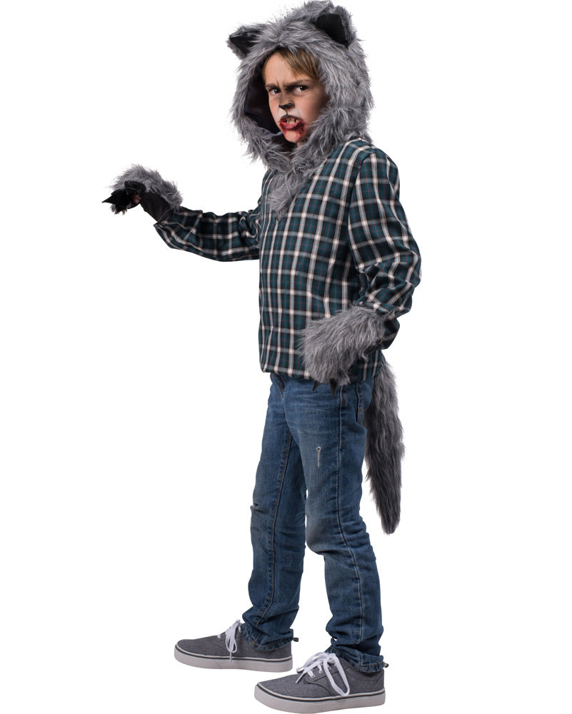Halloween Werewolf Kids Hood Gloves and Tail Kit