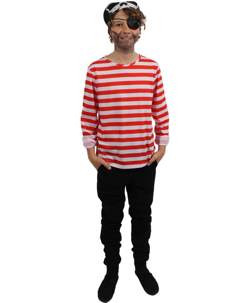 Multi Character Red and White Kids Shirt