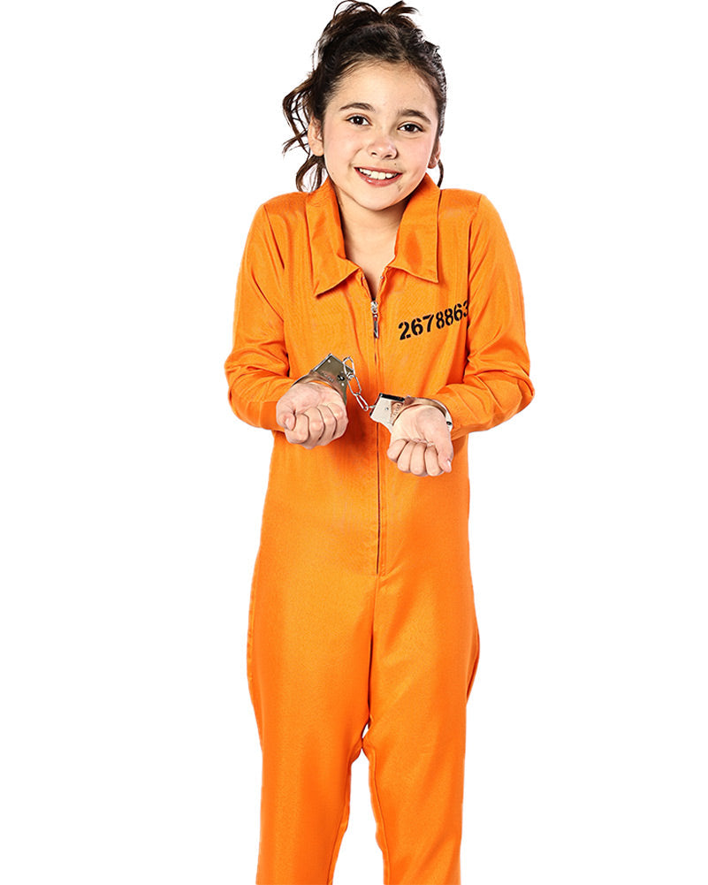 Orange Prisoner Jumpsuit Kids Costume