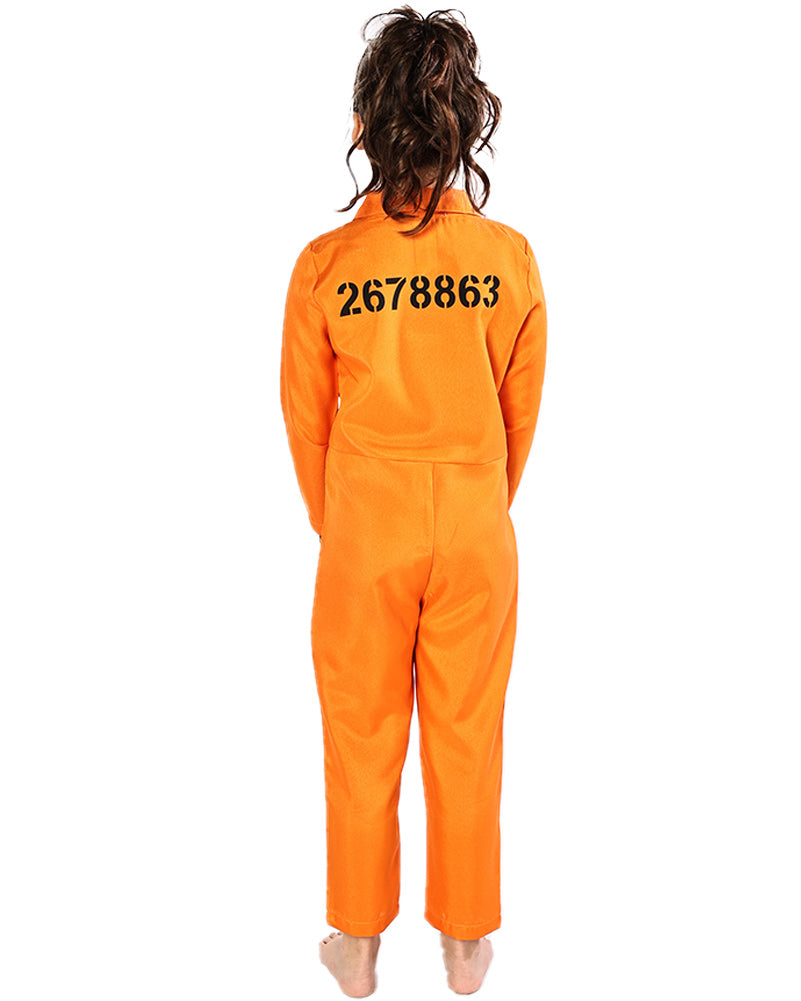 Orange Prisoner Jumpsuit Kids Costume