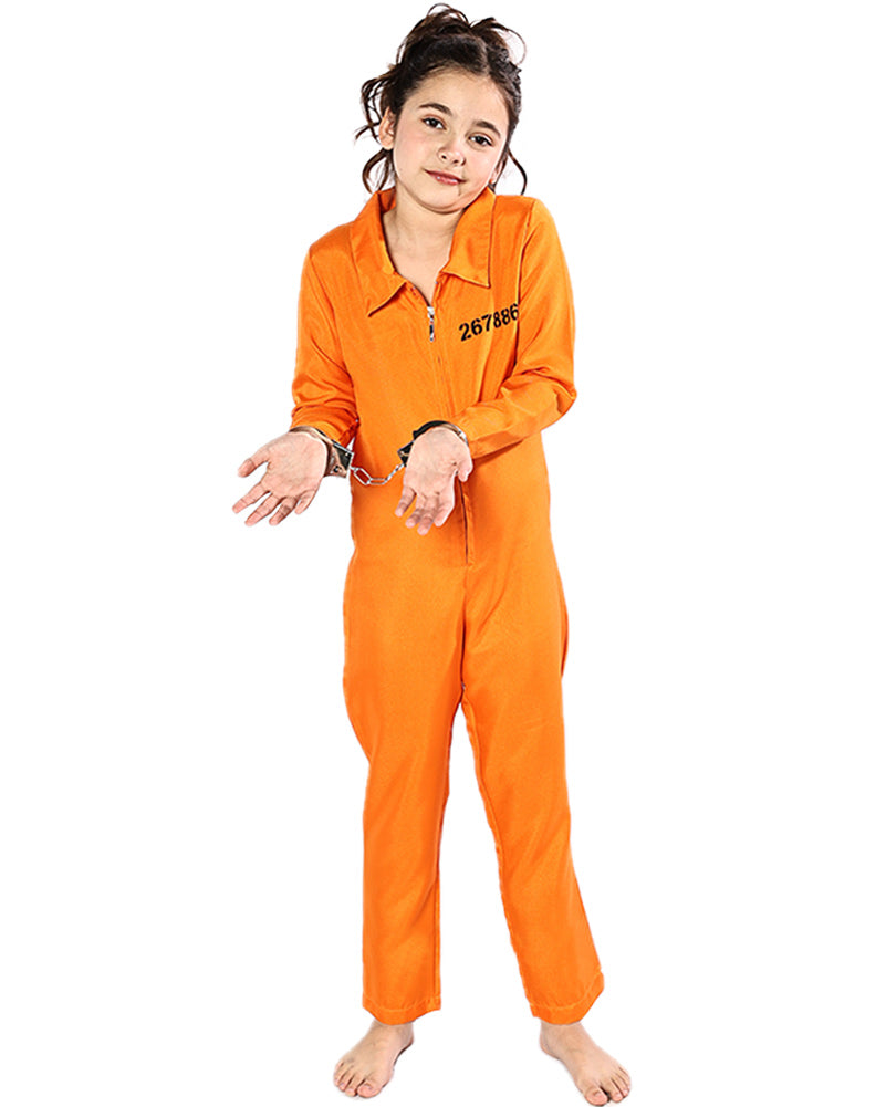 Orange Prisoner Jumpsuit Kids Costume