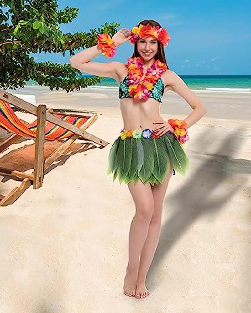 Pink Hawaiian Dancer Womens Costume Set