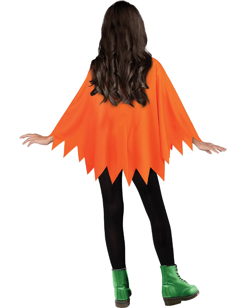 Halloween Pumpkin Kids Poncho