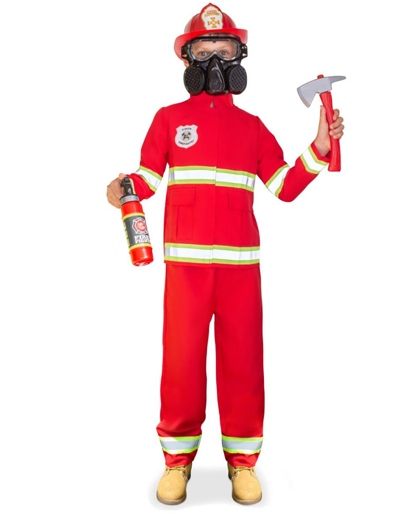 Red Fire Fighter Boys Costume