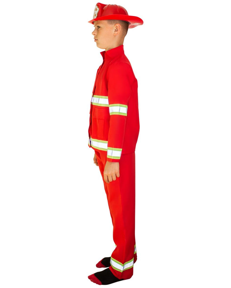 Red Fire Fighter Boys Costume