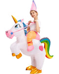 Riding A White Unicorn Inflatable Kids Costume