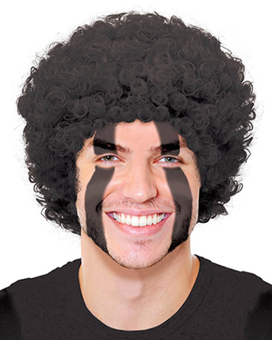 Team Spirit Short Curly Black Wig