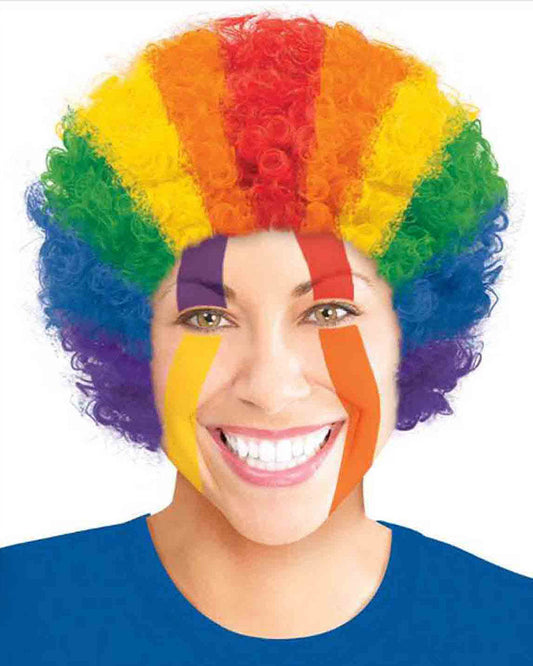 Team Spirit Short Curly Rainbow Wig