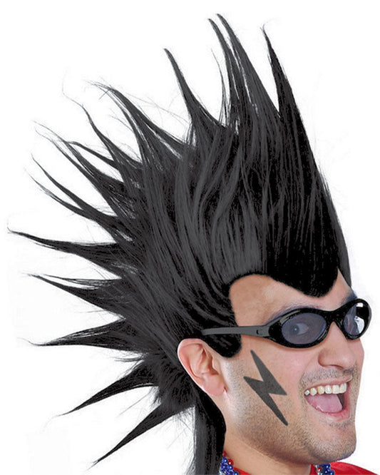 Team Spirit Mohawk Wig Black