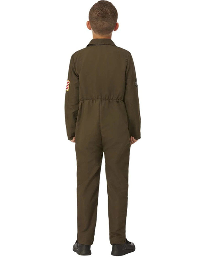 Top Gun Maverick Green Aviator Kids Costume
