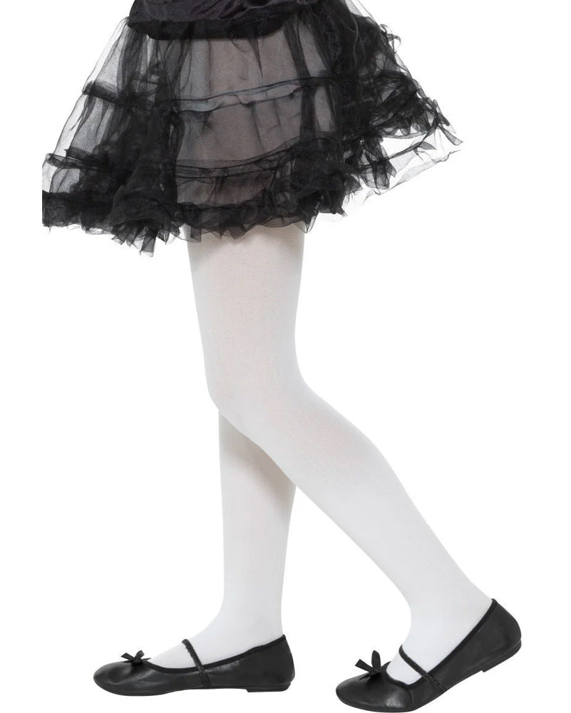 White Opaque Kids Tights