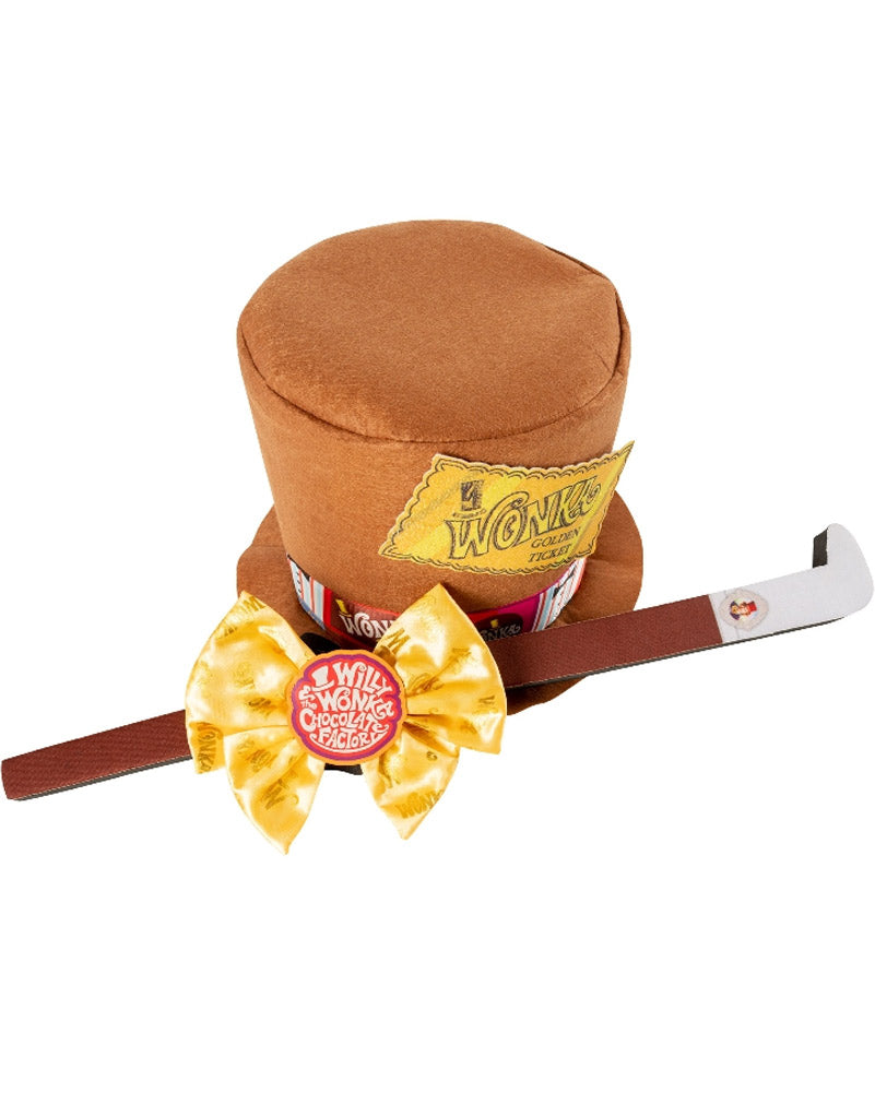 Willy Wonka Child Felt Top Hat Bow Tie and Cane Set
