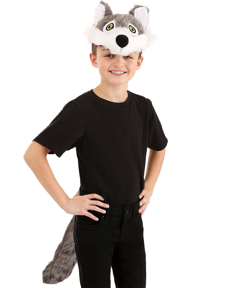 Wolf Plush Headband and Tail Deluxe Set