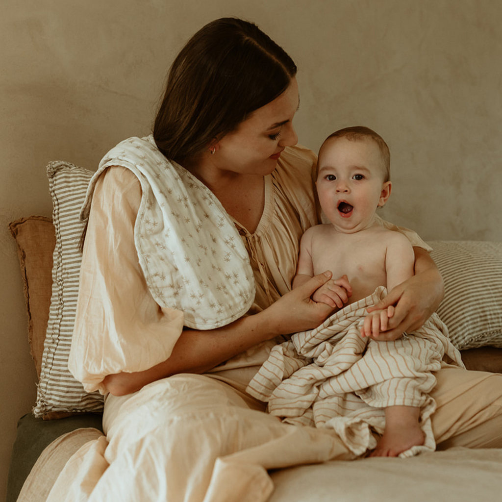 Painted Stripe Muslin Swaddle