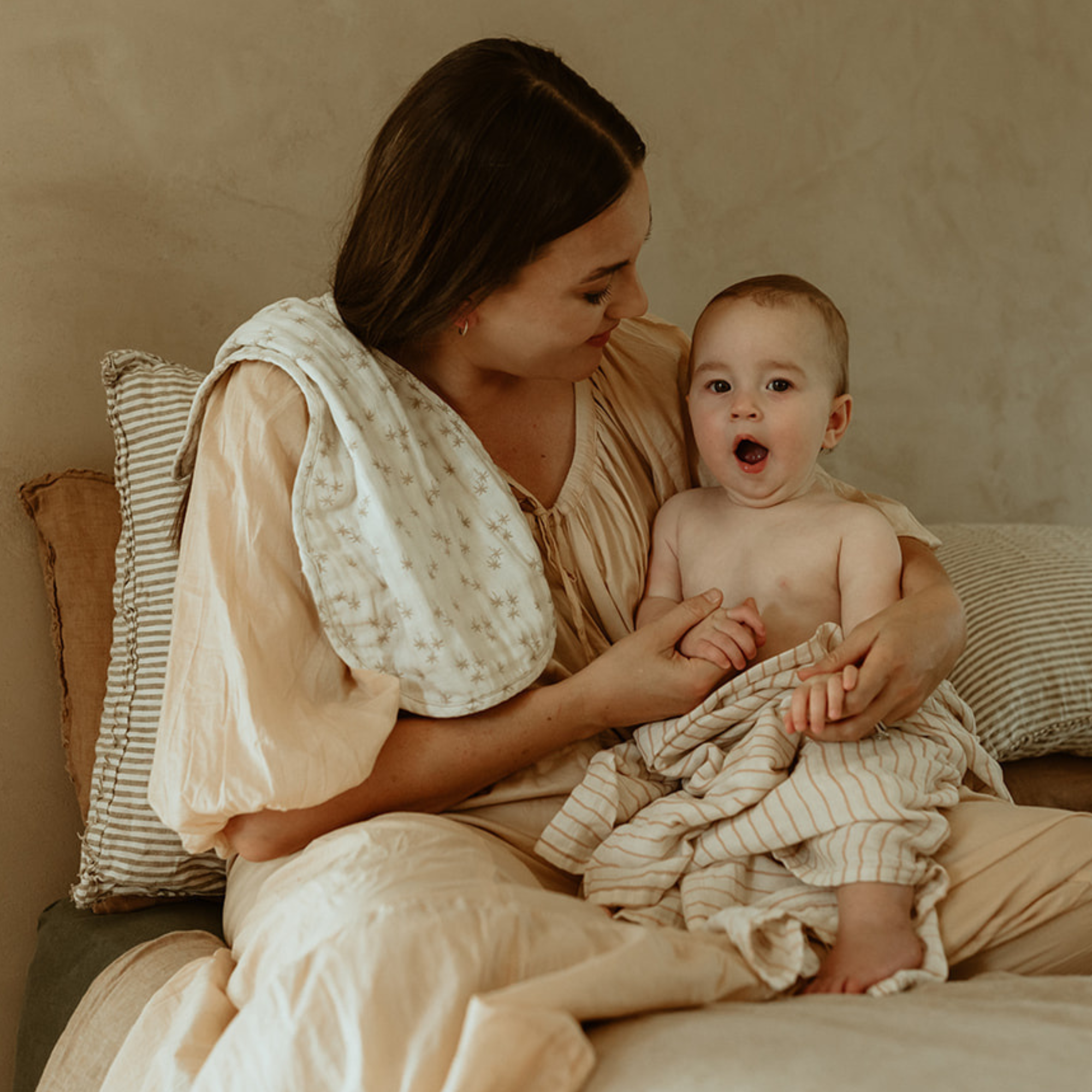 Painted Stripe Muslin Swaddle