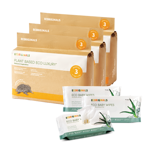3 Packs of Nappies + 3 Packs of Wipes