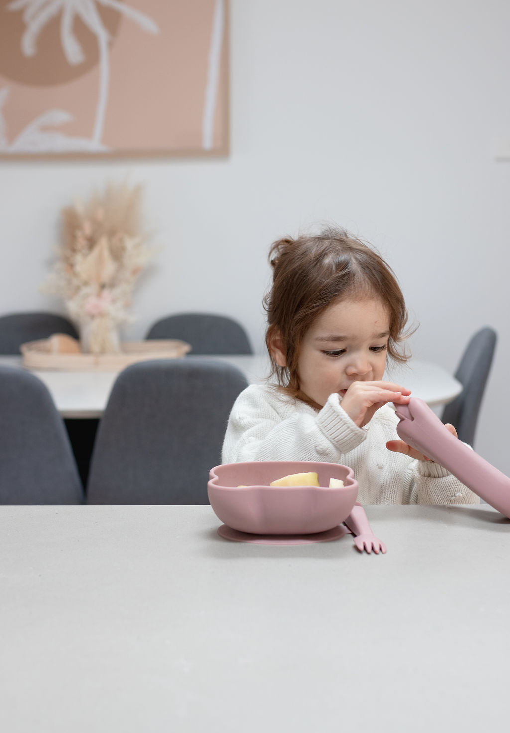 Feedie® Fork & Spoon Set - Dusty Rose