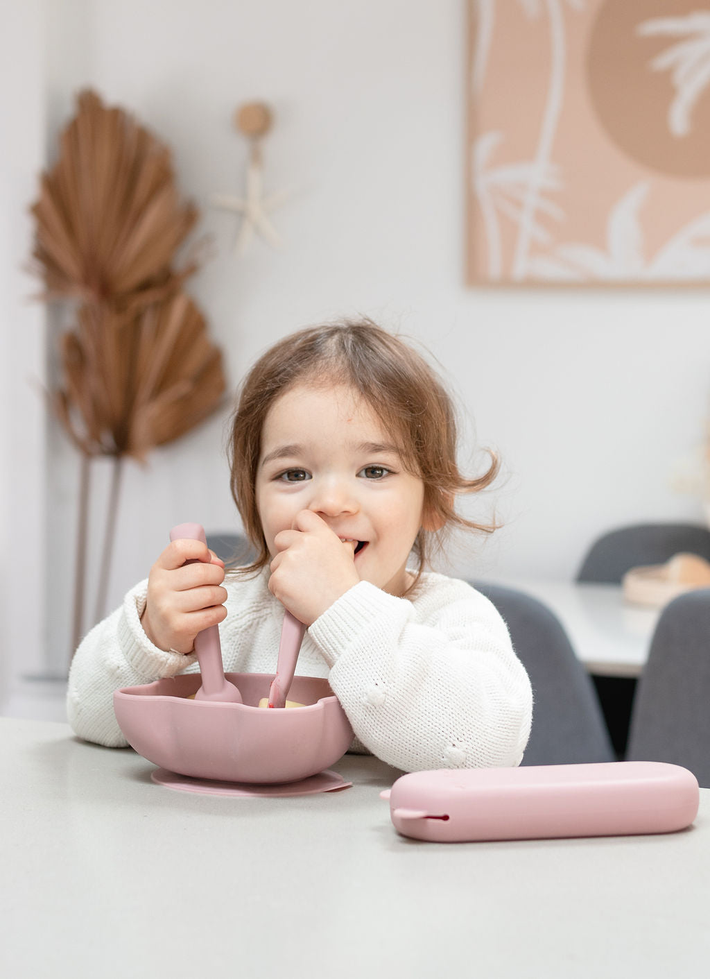 Feedie® Fork & Spoon Set - Dusty Rose