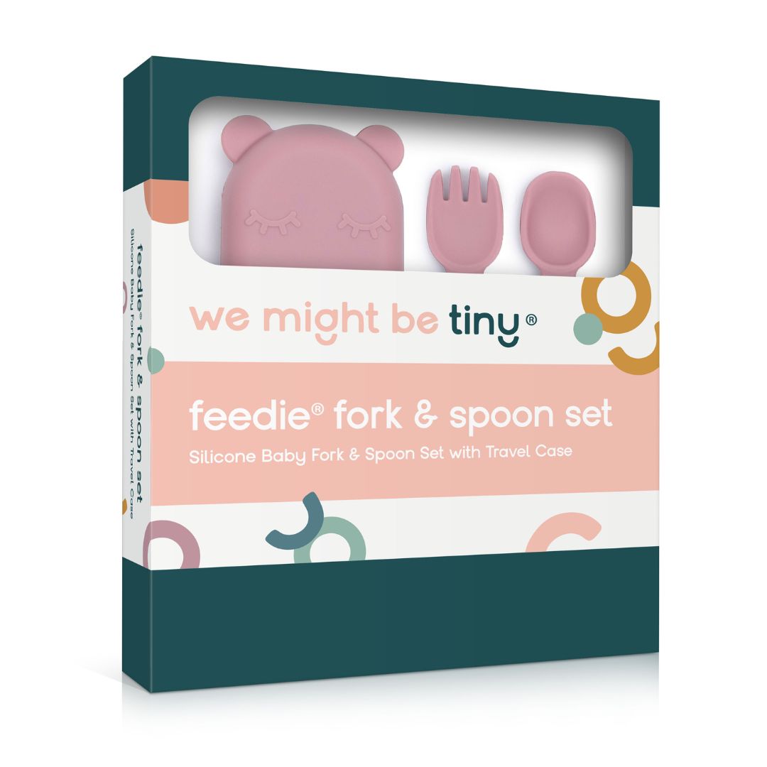 Feedie® Fork & Spoon Set - Dusty Rose